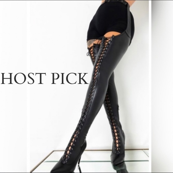 SOLD…. AZALEA WANG/ BRAND NEW/ Belted Gladiator Thigh High Boots - Picture 2 of 6